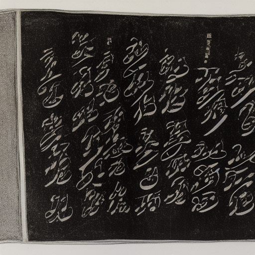 Abecedary in unknown script in silver ink on black paper, 10th century manuscript