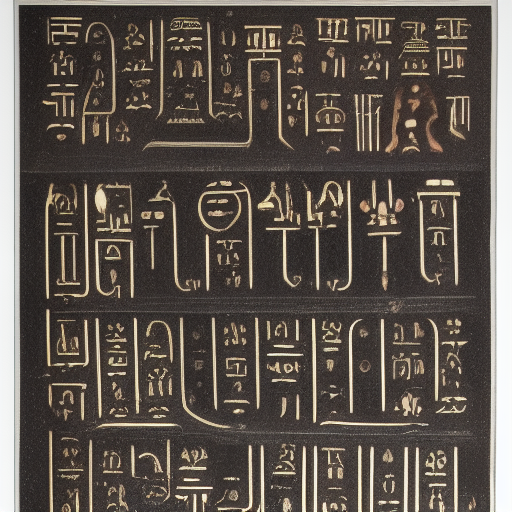 Abecedary in unknown hieroglyphs in silver ink on black paper, 10th century manuscript