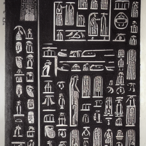 Abecedary in unknown hieroglyphs in silver ink on black paper, 10th century manuscript