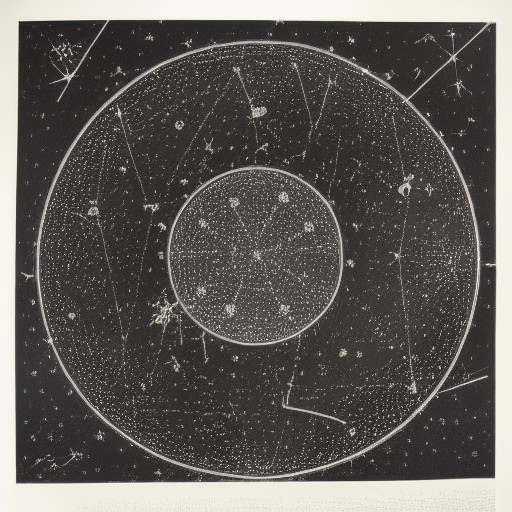 Star constellations graphed in silver ink on black paper, 10th century manuscript