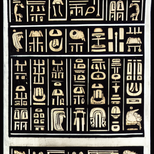 Abecedary in unknown hieroglyphs in silver ink on black paper, 10th century manuscript