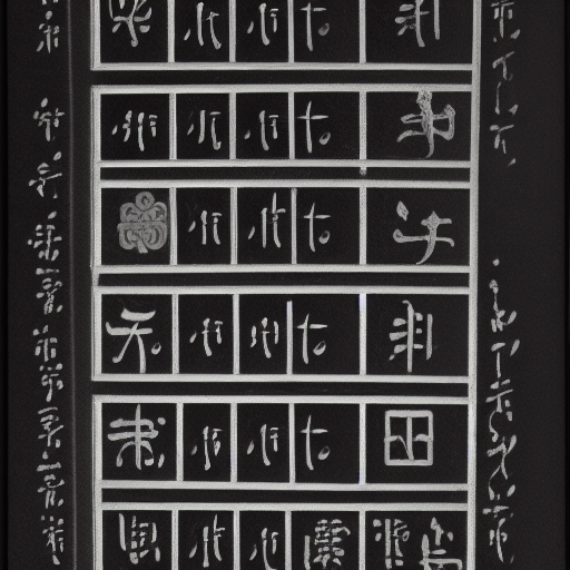 Abecedary in unknown script in silver ink on black paper, 10th century manuscript