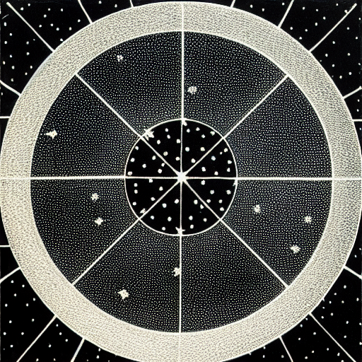 Star constellations graphed in silver ink on black paper, 10th century manuscript