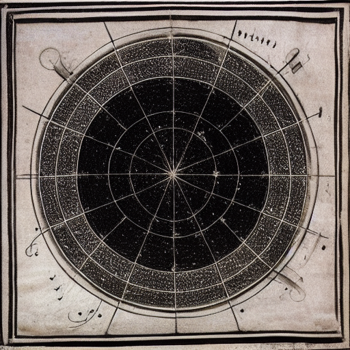 Medieval star chart written in silver ink on black paper, 10th century manuscript