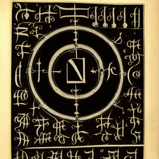 12th century illustrated astrological manuscript in an unknown alphabet, silver ink on black paper, high-contrast scan