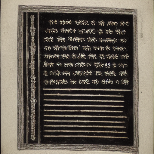 Abecedary in unknown script in silver ink on black paper, 10th century manuscript