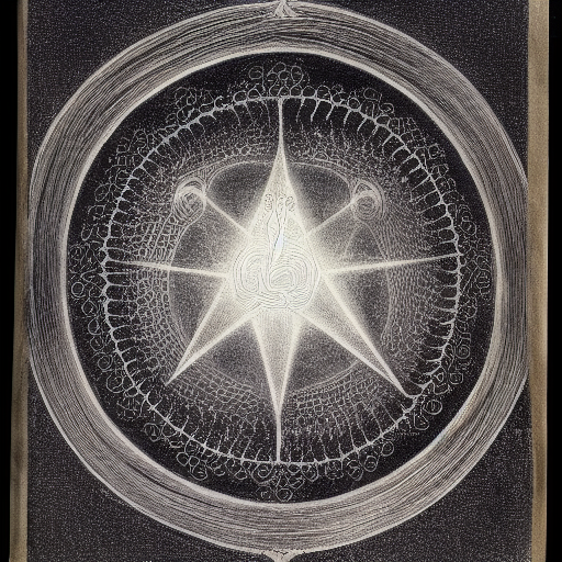 Astral symbolism written in silver ink on black paper, 10th century manuscript