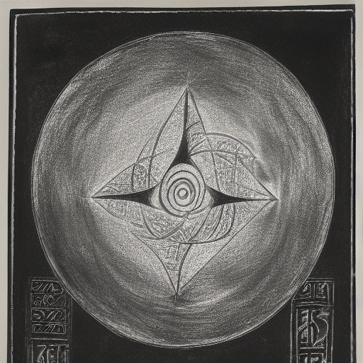 Astral symbolism written in silver ink on black paper, 10th century manuscript