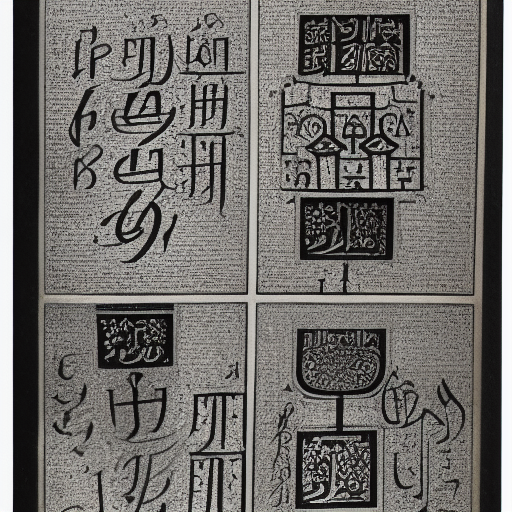 Abecedary in unknown script in silver ink on black paper, 10th century manuscript