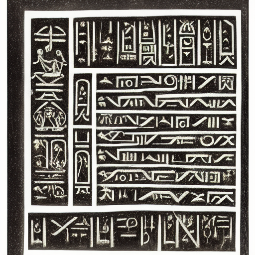 Abecedary in unknown hieroglyphs in silver ink on black paper, 10th century manuscript