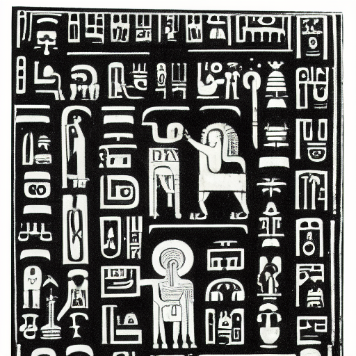 Abecedary in unknown hieroglyphs in silver ink on black paper, 10th century manuscript