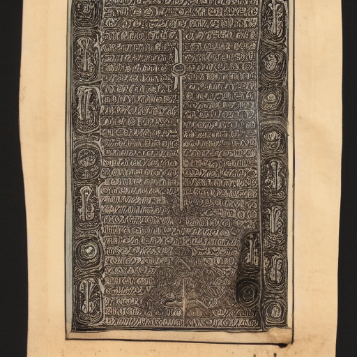 Astral symbolism written in silver ink on dark paper, manuscript illustration, 10th century, jewish