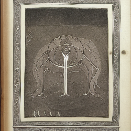 Astral symbolism written in silver ink on dark paper, manuscript illustration, 10th century