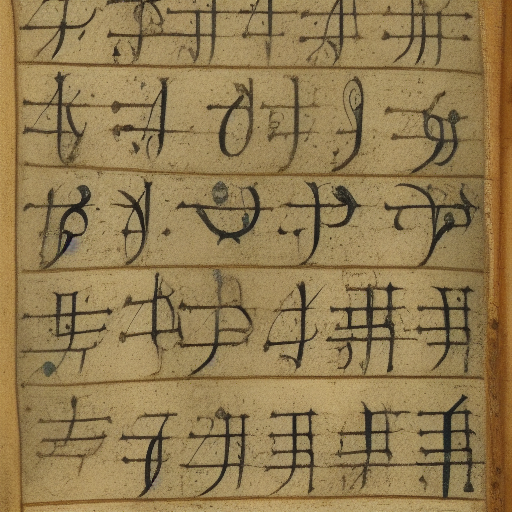 12th century manuscript in an unknown alphabet, high-contrast scan