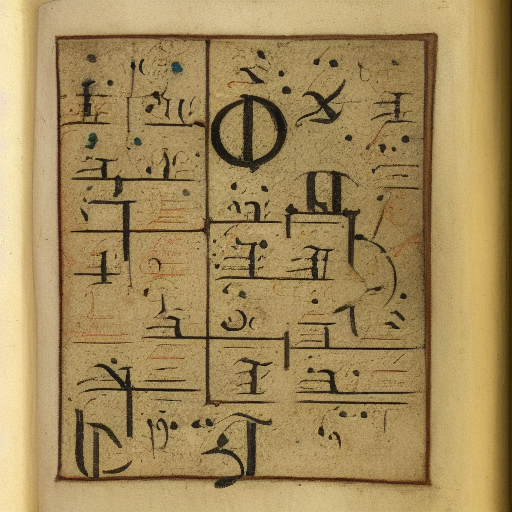 12th century alchemical manuscript in an unknown alphabet, high-contrast scan