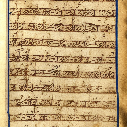 12th century manuscript in an unknown alphabet, high-contrast scan