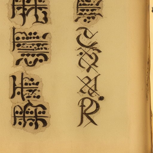 12th century manuscript in an unknown alphabet, high-contrast scan