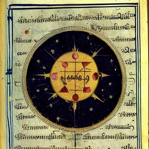 An astrological occult manuscript illustration, 10th century