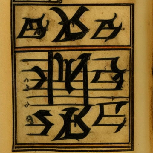 12th century manuscript in an unknown alphabet, high-contrast scan