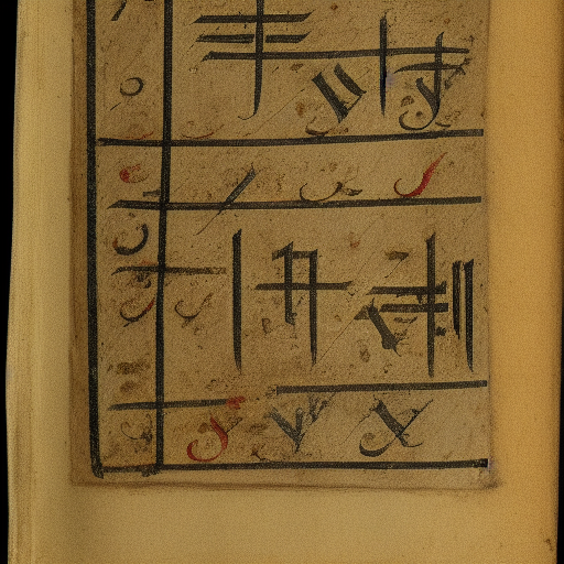 12th century manuscript in an unknown alphabet, high-contrast scan