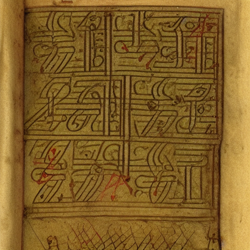 12th century manuscript in an unknown alphabet, high-contrast scan