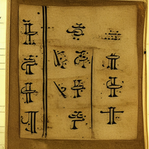 12th century manuscript in an unknown alphabet, high-contrast scan