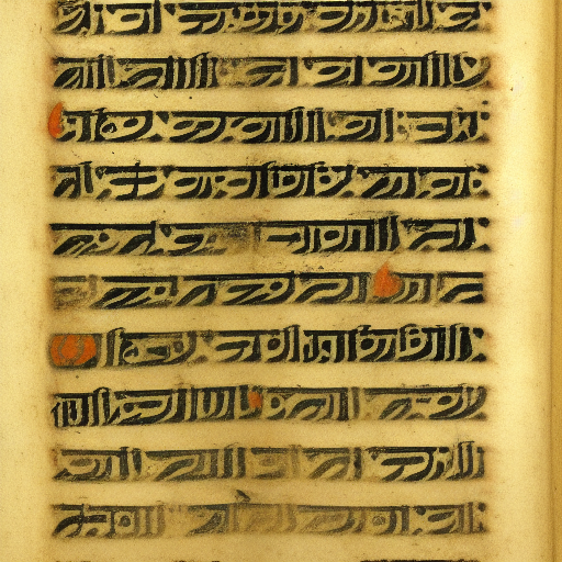 12th century manuscript in an unknown alphabet, high-contrast scan