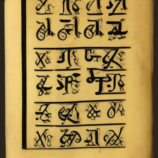 12th century manuscript in an unknown alphabet, high-contrast scan