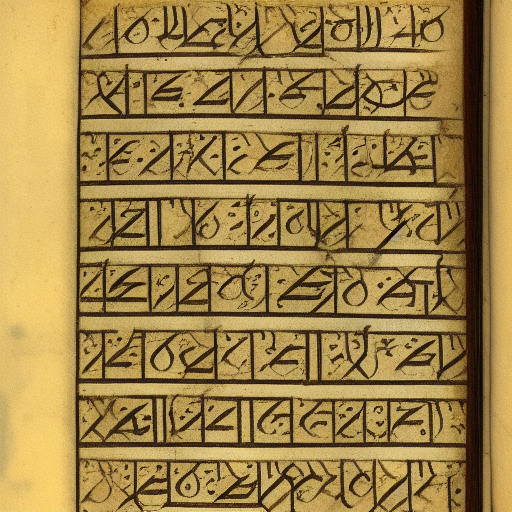 12th century manuscript in an unknown alphabet, high-contrast scan