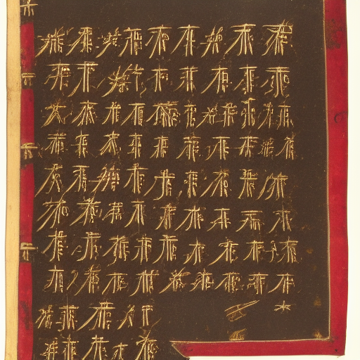12th century manuscript in an unknown alphabet, dark red illumination, mathematical diagrams