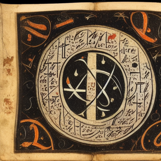 12th century illustrated astrological manuscript in an unknown alphabet, high-contrast scan