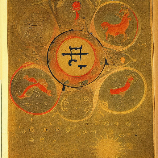 An astrological occult manuscript illustration, 10th century