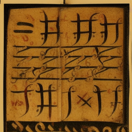 12th century manuscript in an unknown alphabet, high-contrast scan