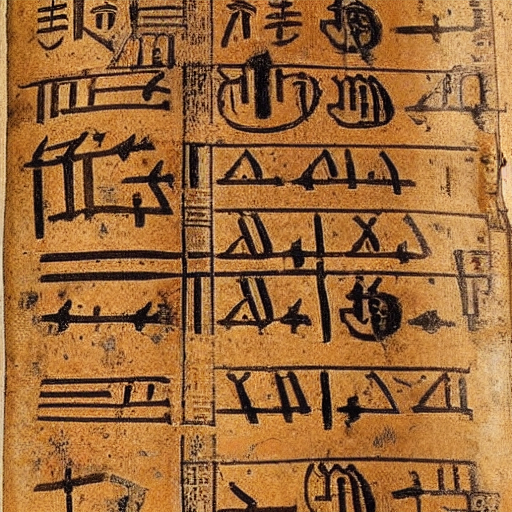 Magical symbols on talisman papyrus 9th century