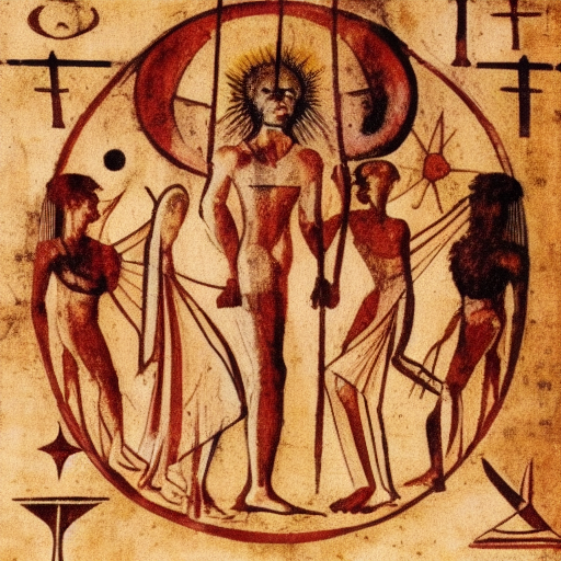 Occult astrological symbolism, 3rd century BC papyrus illustration