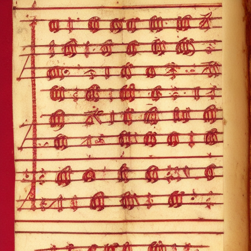12th century manuscript in an unknown alphabet, dark red illumination, mathematical diagrams