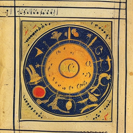 An astrological occult manuscript illustration, 10th century