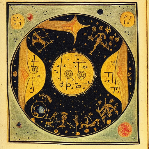 An astrological occult manuscript illustration, 10th century