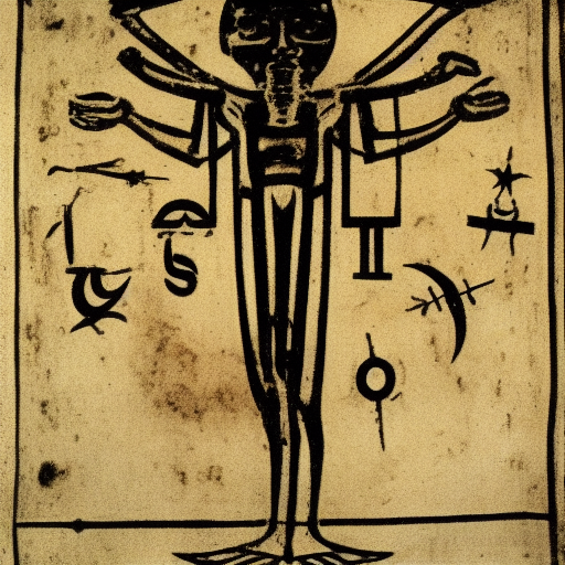 Occult astrological symbolism, 3rd century BC papyrus illustration