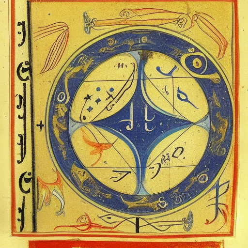 Astrological occult symbolism, 12th century manuscript illustration