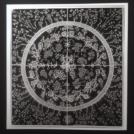 Floral patterns graphed in silver ink on black paper, 10th century manuscript