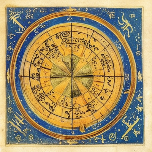 An astrological occult manuscript illustration, 10th century