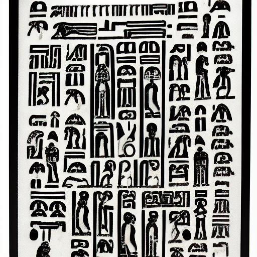 Abecedary in unknown hieroglyphs in silver ink on black paper, 10th century manuscript