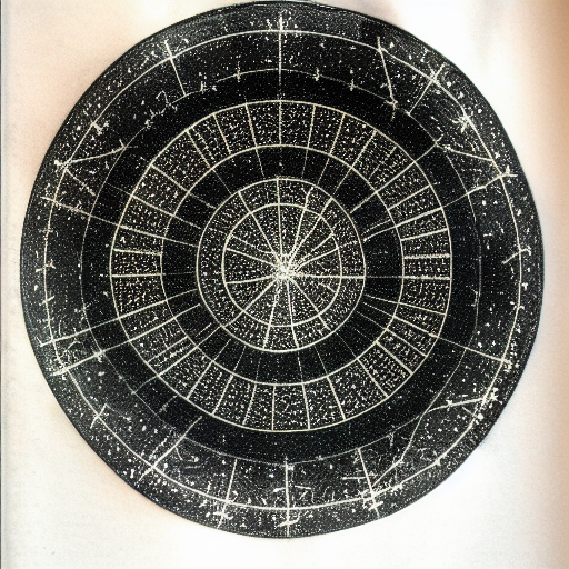 Star constellations graphed in silver ink on black paper, 10th century manuscript