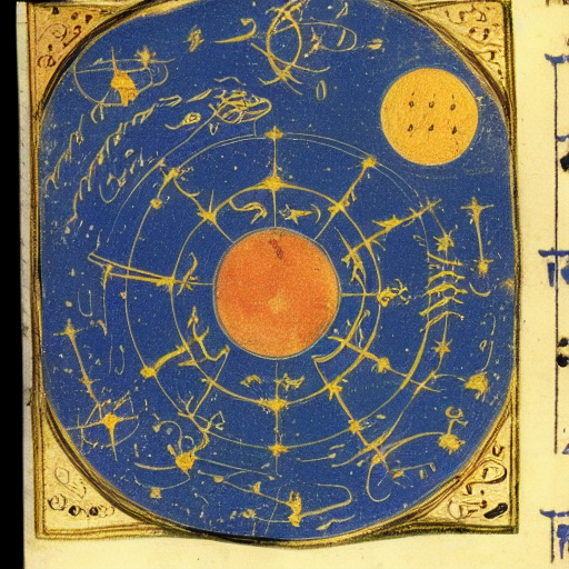 An astrological occult manuscript illustration, 10th century