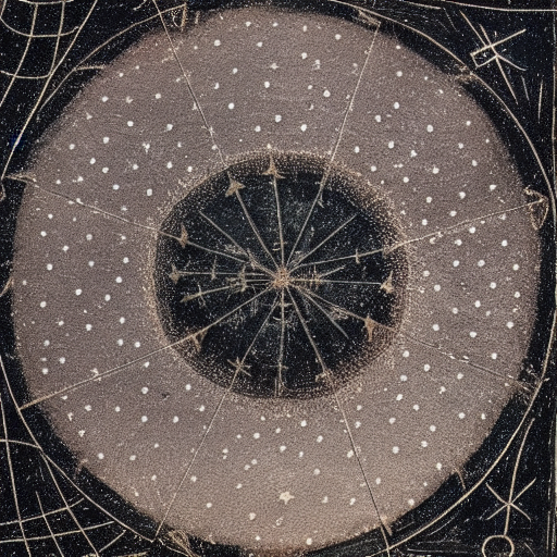 Medieval star constellations written in silver ink on black paper, 10th century manuscript