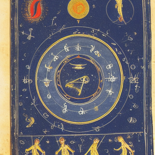 An astrological occult manuscript illustration, 10th century